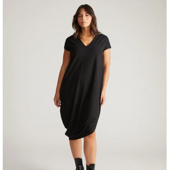 UNIVERSAL STANDARD Iconic Geneva V-Neck Midi Dress Black Sz 18/20 {3C43} - Picture 1 of 5